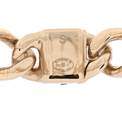 Chanel Metal CC Chain Link Choker Necklace S Gold 4 of 5