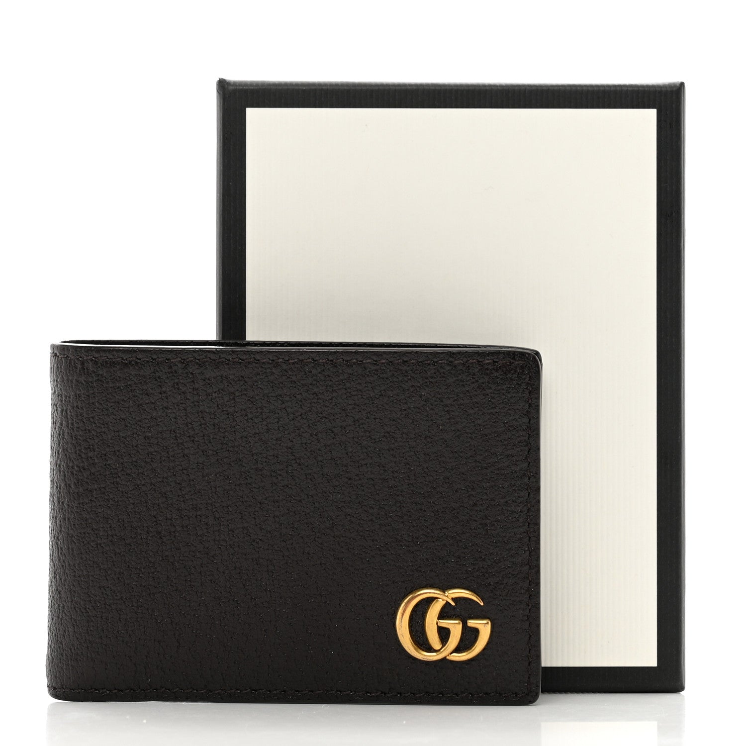 Gucci Calfskin Boar Effect GG Marmont Bi-Fold Wallet Brown 7 of 7