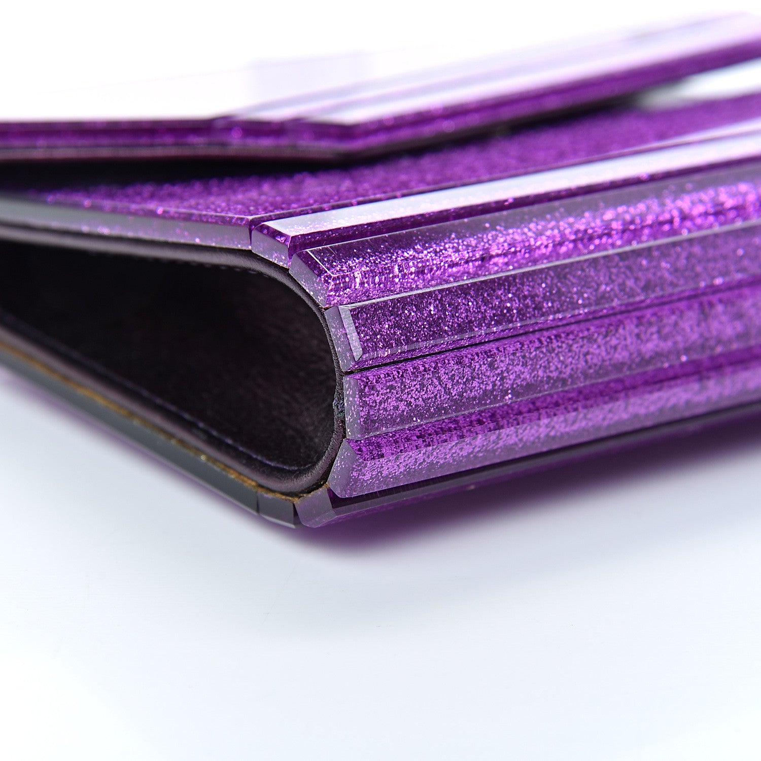 Jimmy Choo Acrylic Glitter Candy Clutch Dark Purple 8 of 9