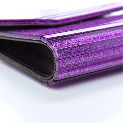 Jimmy Choo Acrylic Glitter Candy Clutch Dark Purple 8 of 9