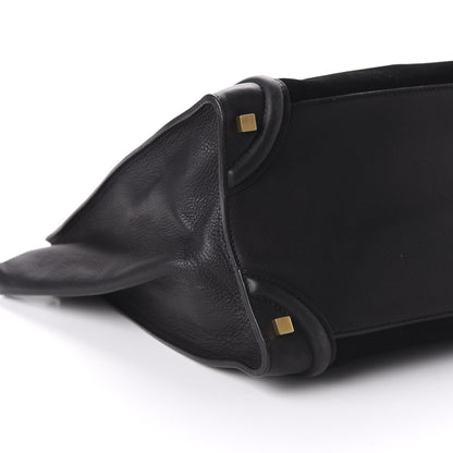 Celine Smooth Calfskin Suede Mini Luggage Black 6 of 8