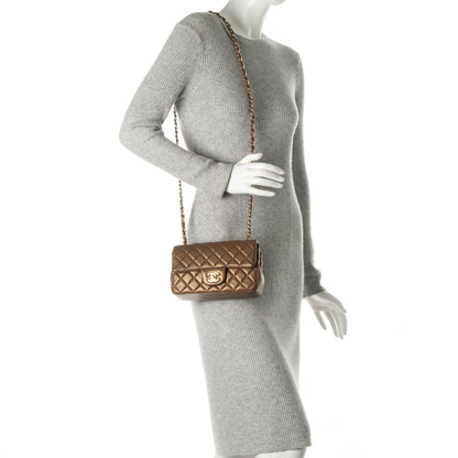 Chanel Metallic Lambskin Quilted Mini Rectangular Flap Gold 2 of 10