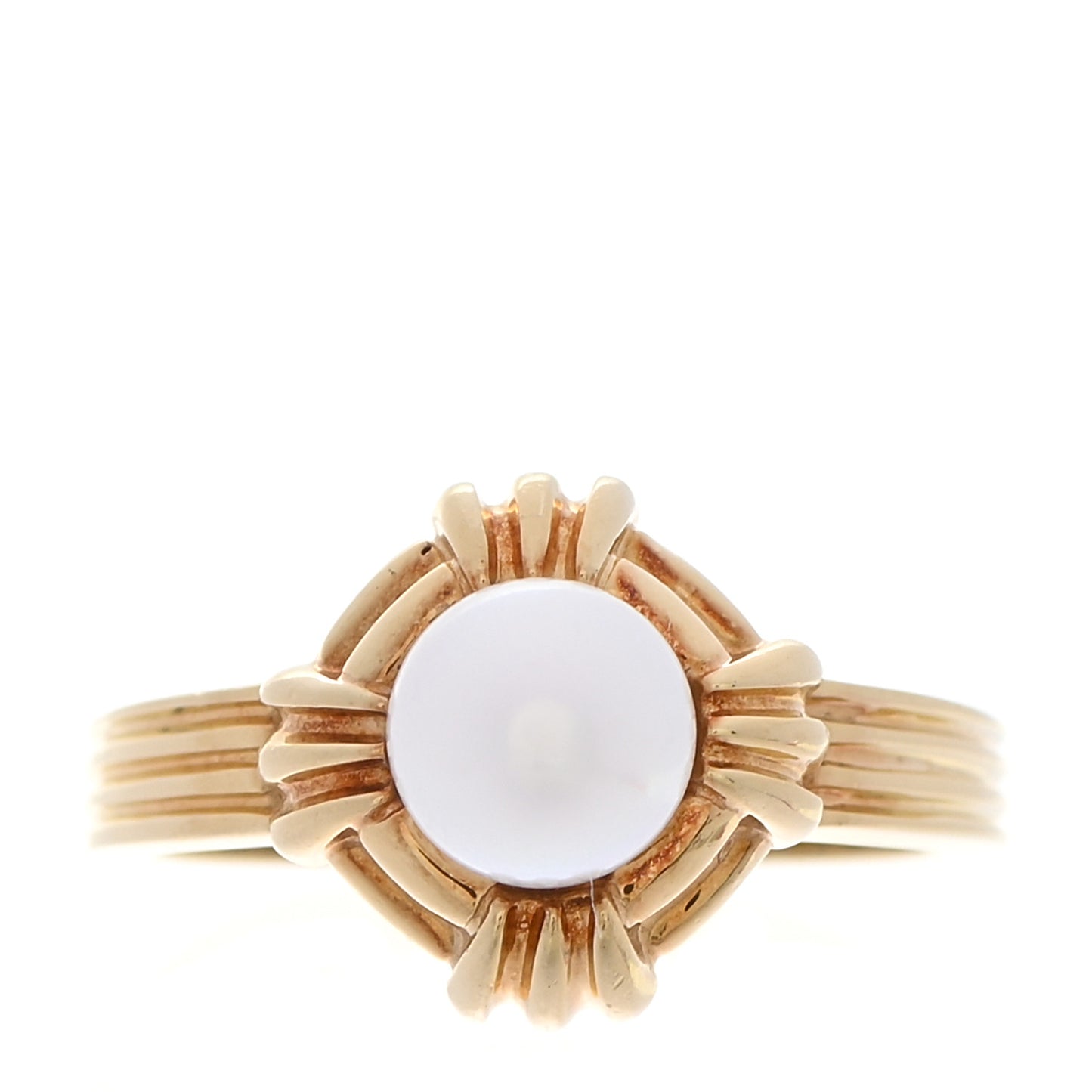 18K Yellow Gold Akoya Pearl 6mm Ring 51 5.75