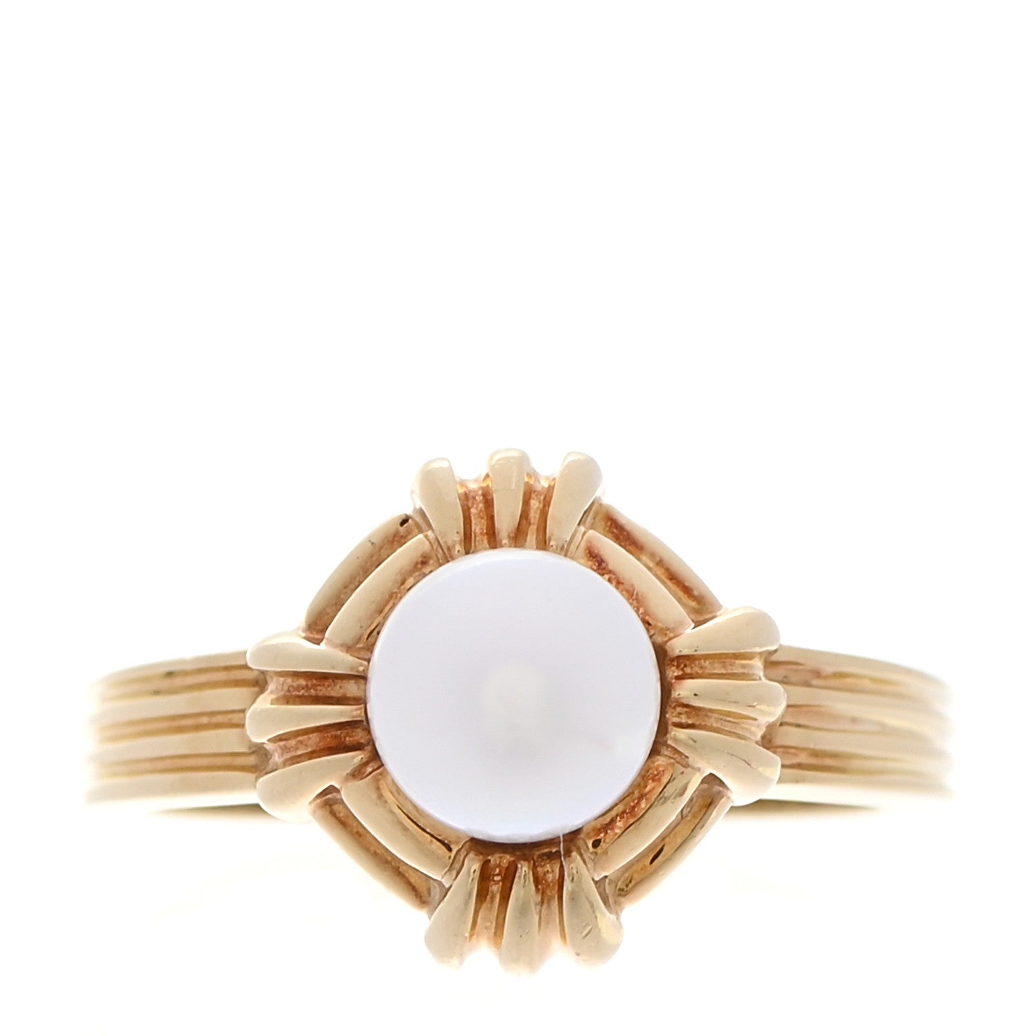 Tiffany 18K Yellow Gold Akoya Pearl 6mm Ring 51 5.75 1 of 6