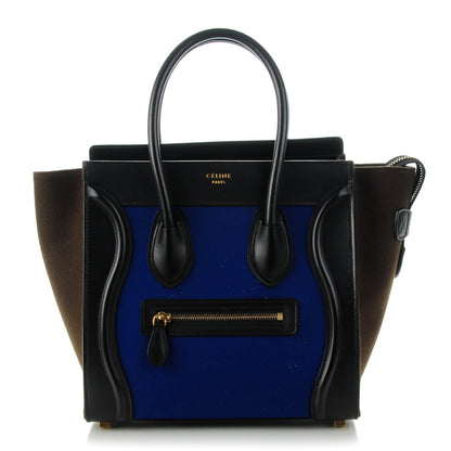Celine Felt Smooth Calfskin Triolor Micro Luggage Indigo 1 of 7