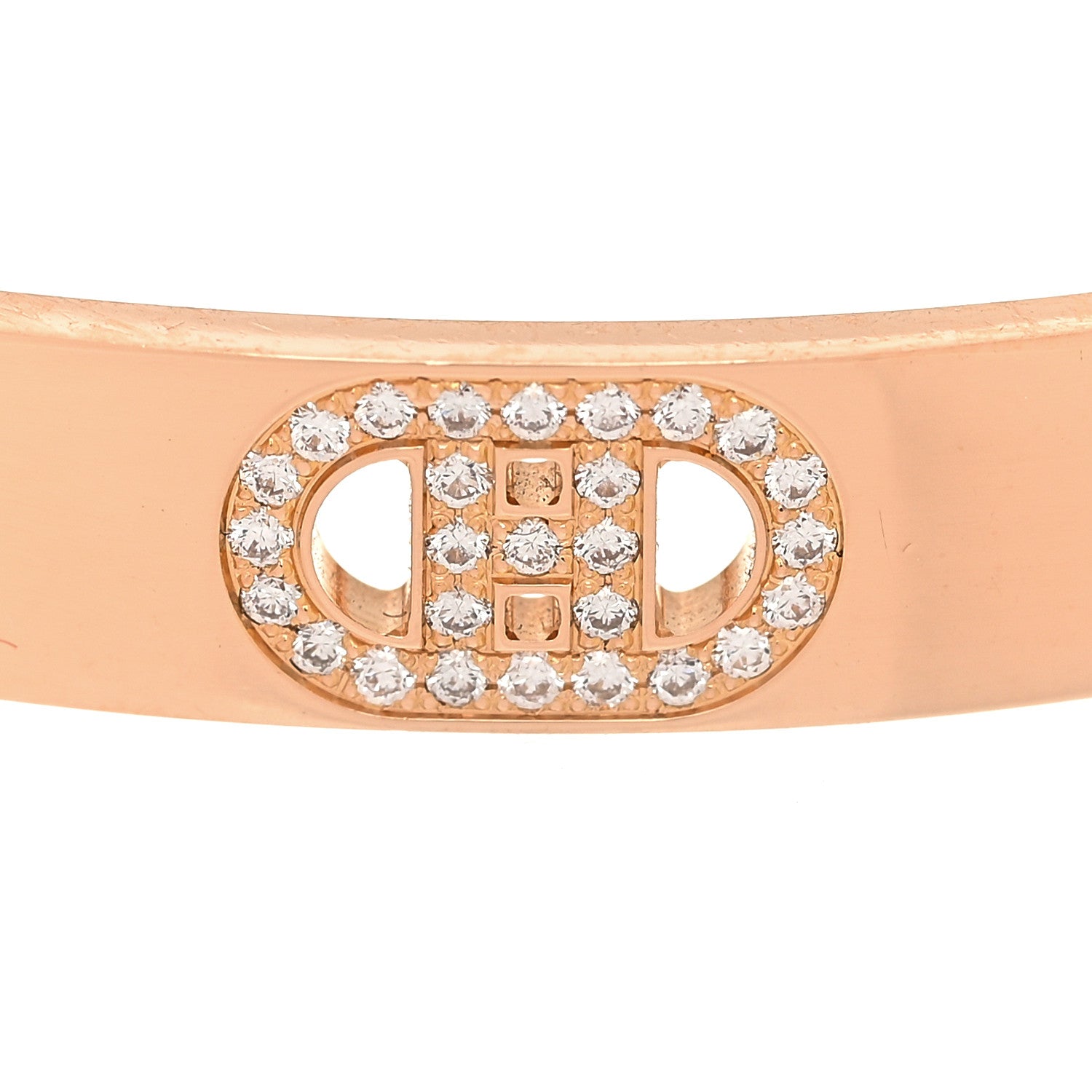 Hermes 18K Rose Gold Diamond PM H D'Ancre Bracelet SH 4 of 7