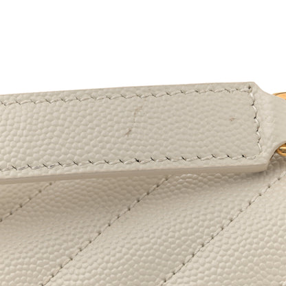 Saint Laurent Grain De Poudre Textured Mixed Matelasse Large Triquilt Monogram Satchel Crema Soft 11 of 12