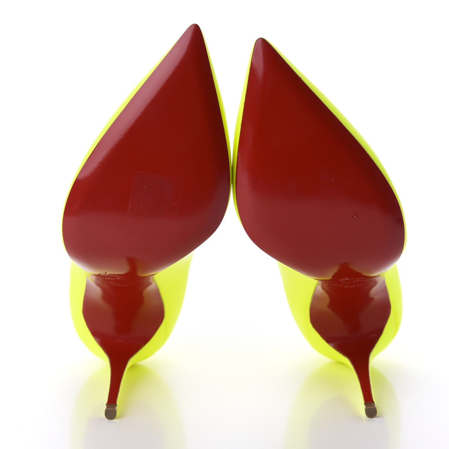 Christian Louboutin Calfskin Hot Chick 100 Pumps 38.5 Fluo 5 of 9