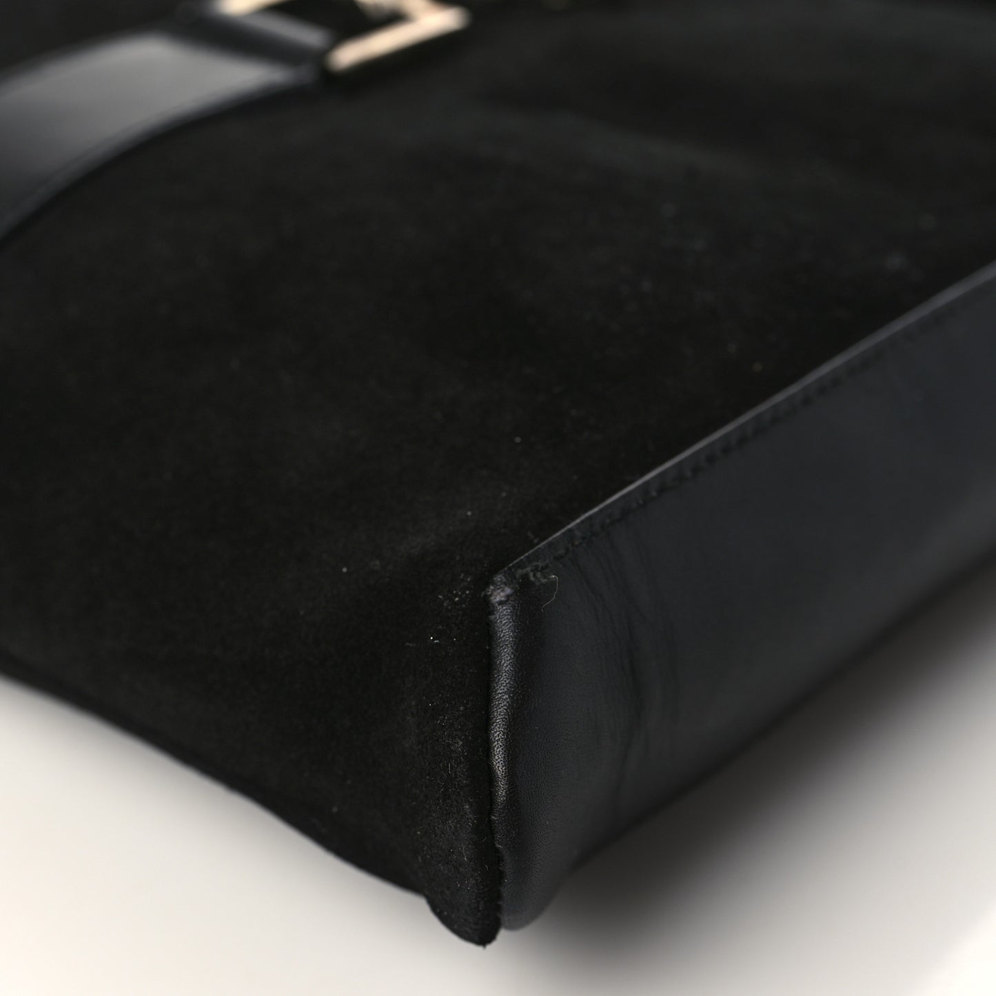 Suede Calfskin Jackie O Vertical Tote Black
