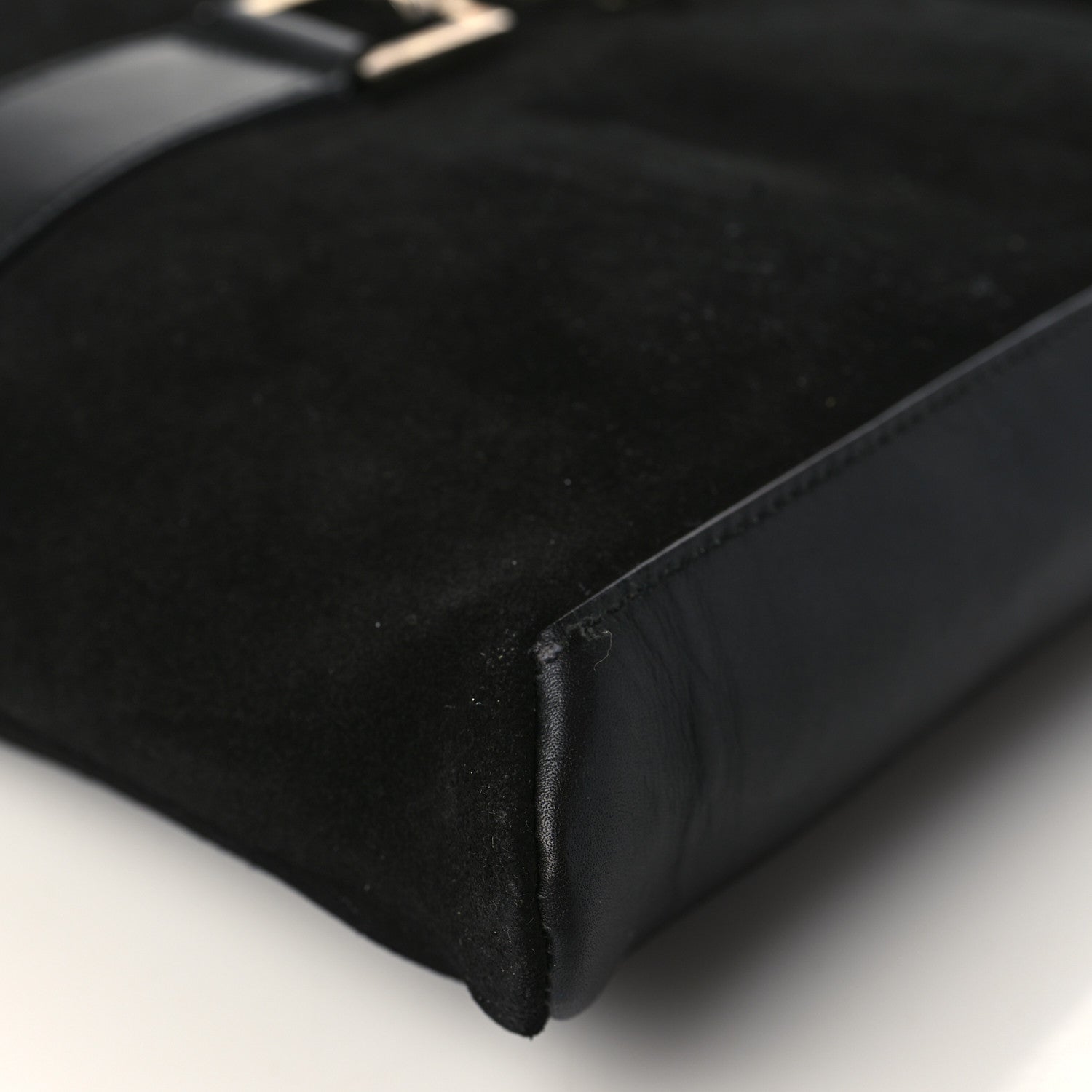 Gucci Suede Calfskin Jackie O Vertical Tote Black 9 of 10