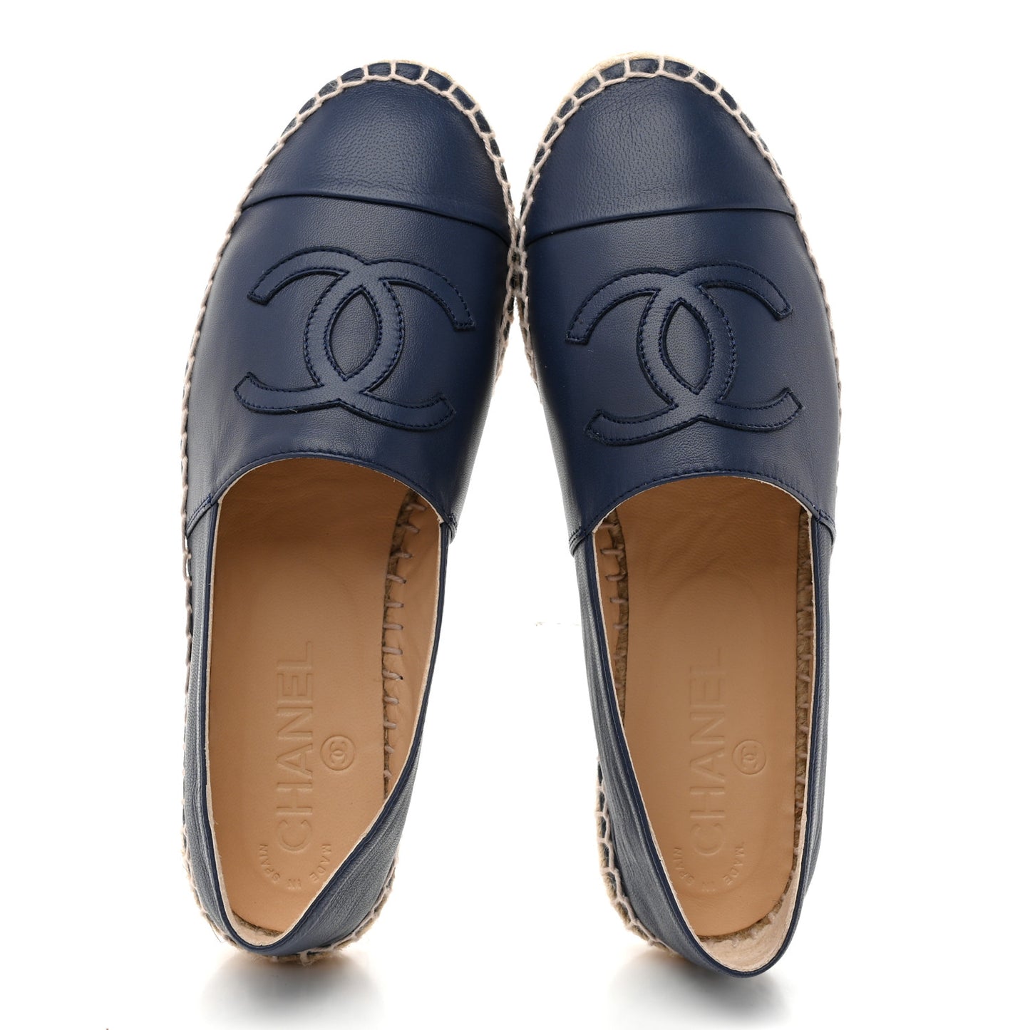 Lambskin CC Espadrilles 36 Dark Navy