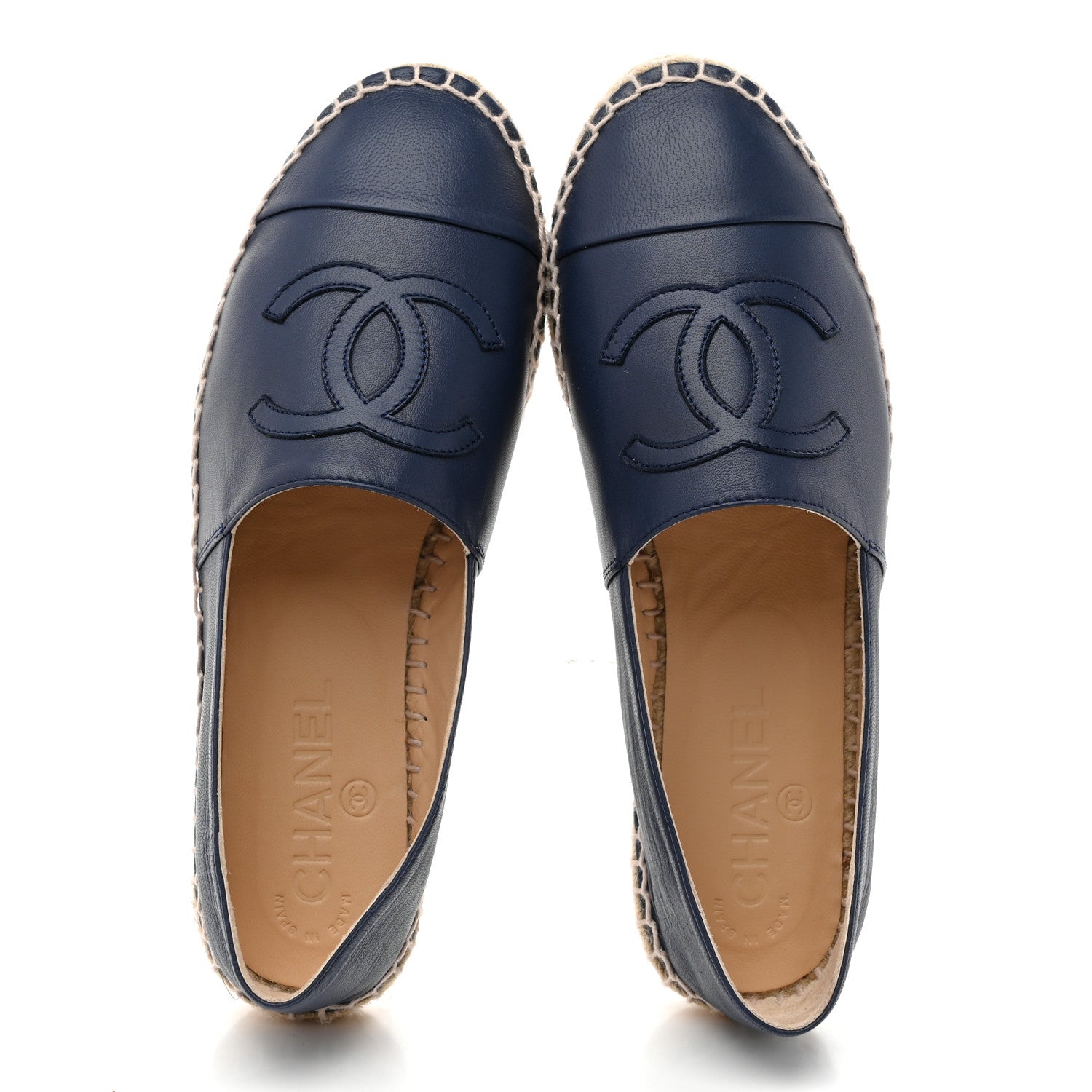 Chanel Lambskin CC Espadrilles 36 Dark Navy 2 of 11