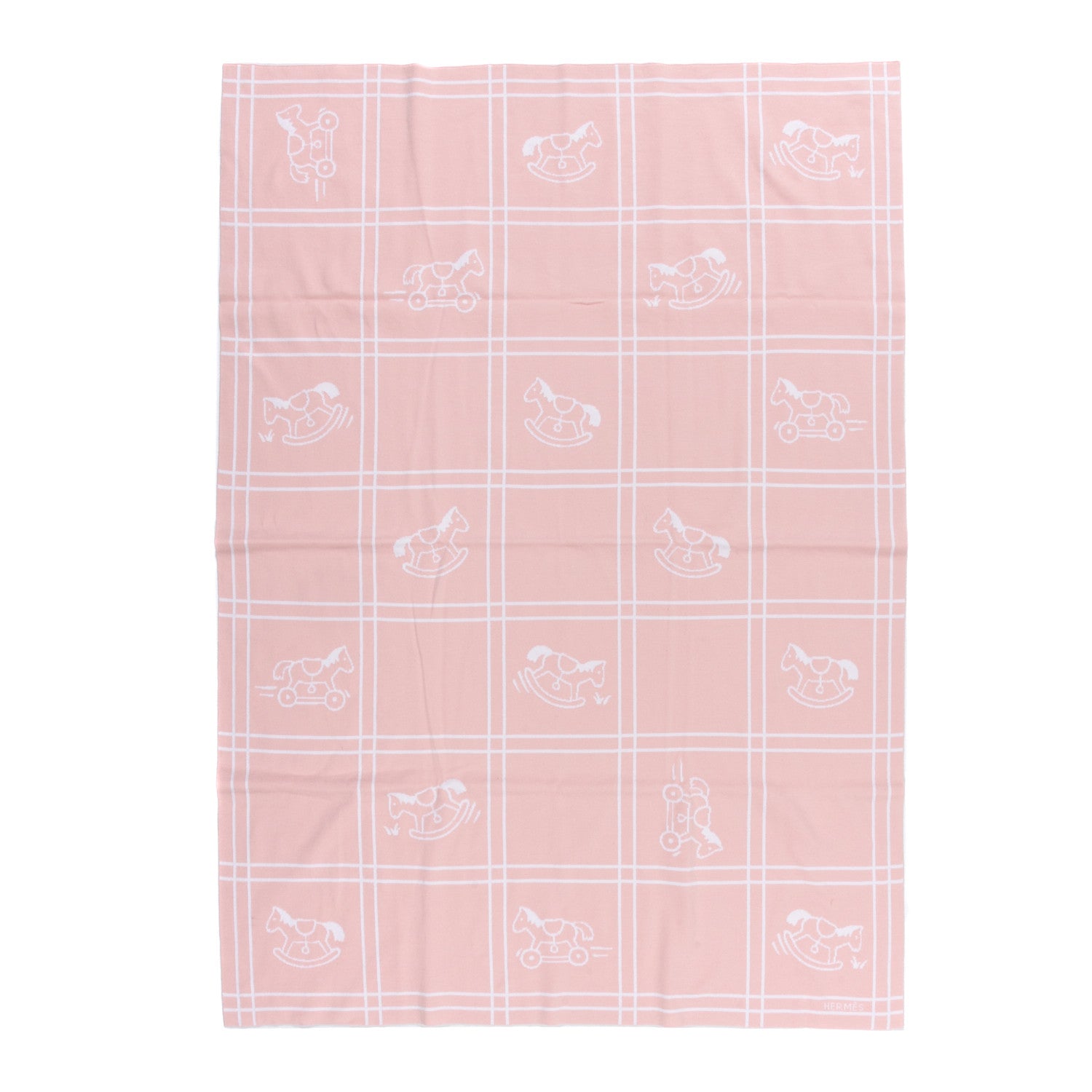 Hermes Cotton Knit Adada Baby Blanket Rose Lilas 1 of 4