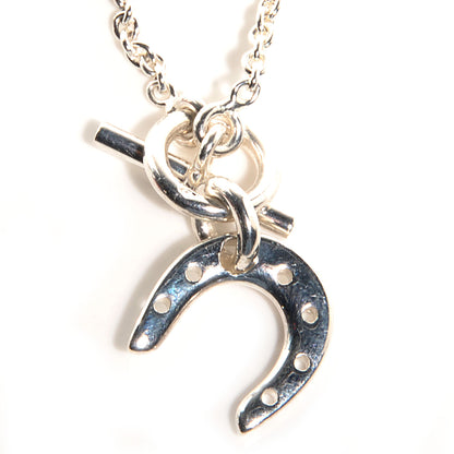 Hermes Sterling Silver Horseshoe Toggle Necklace 3 of 5