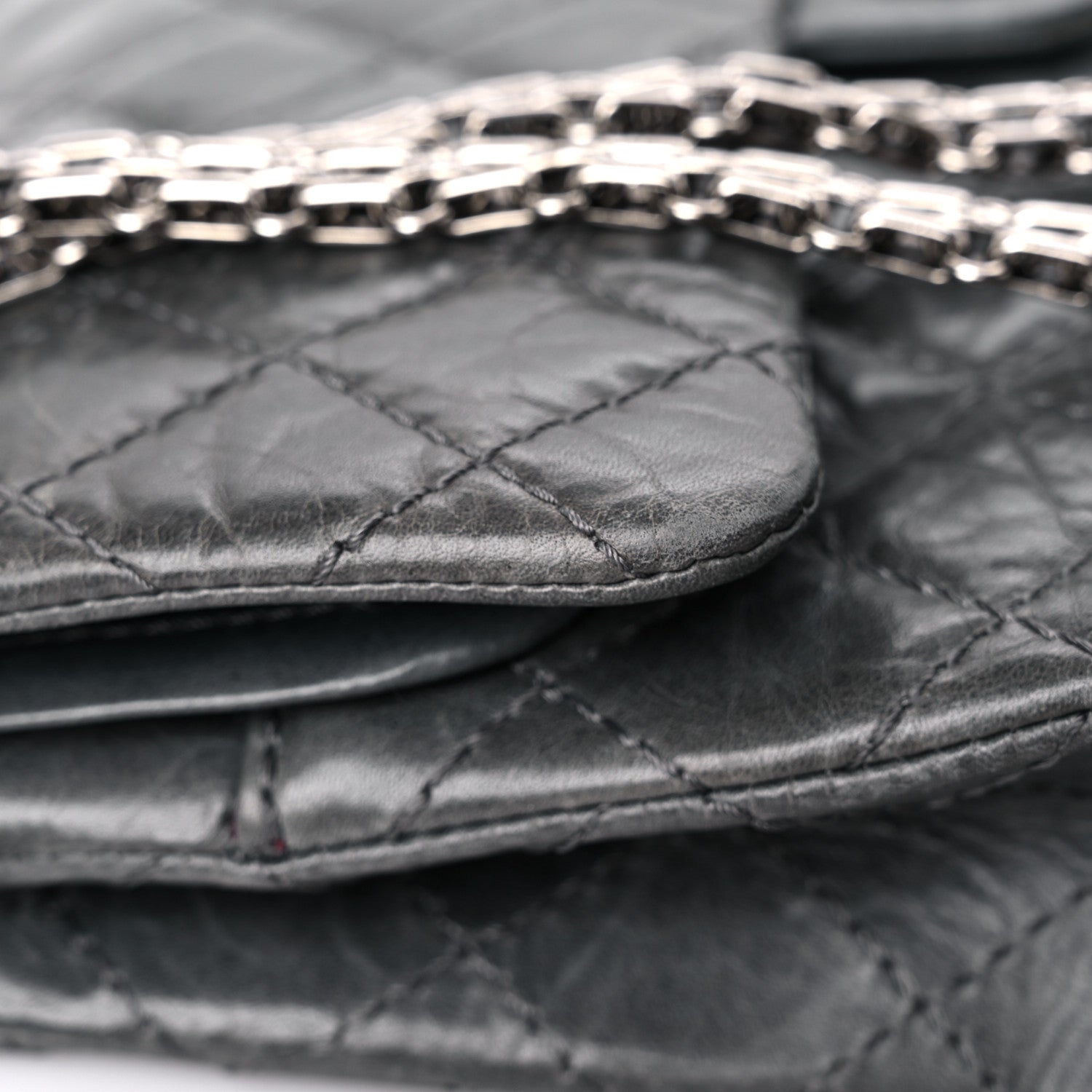 Chanel Aged Calfskin Quilted 50th Anniversary 2.55 Reissue 225 Flap Grey 20 of 21