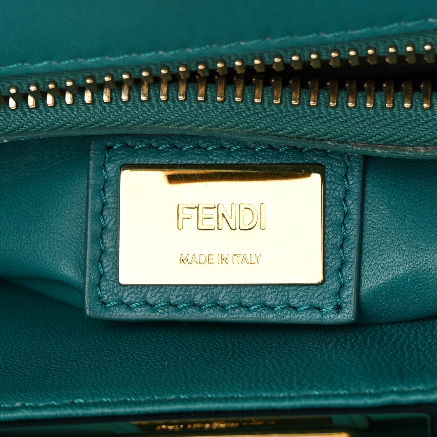 Fendi Vitello Morgan Shiny Nappa Medium Peekaboo Iconic Satchel Lavagna Lago 7 of 11
