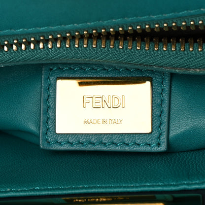 Fendi Vitello Morgan Shiny Nappa Medium Peekaboo Iconic Satchel Lavagna Lago 7 of 11