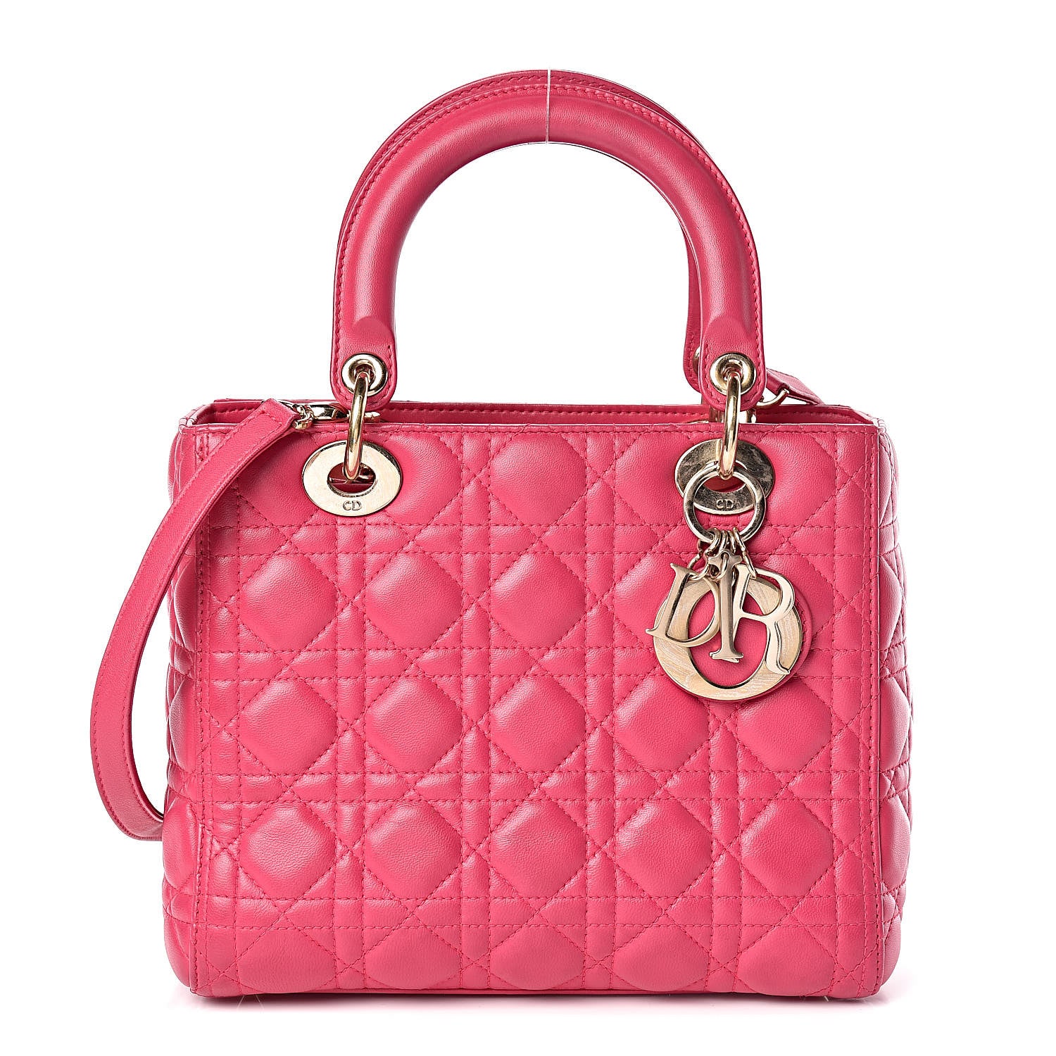 Christian Dior Lambskin Cannage Medium Lady Dior Pink 1 of 18