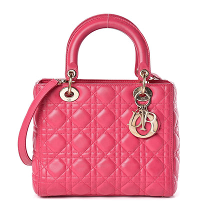 Christian Dior Lambskin Cannage Medium Lady Dior Pink 1 of 18