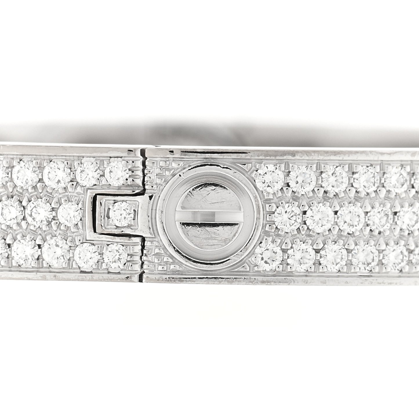18K White Gold Diamond LOVE Paved Bracelet 18
