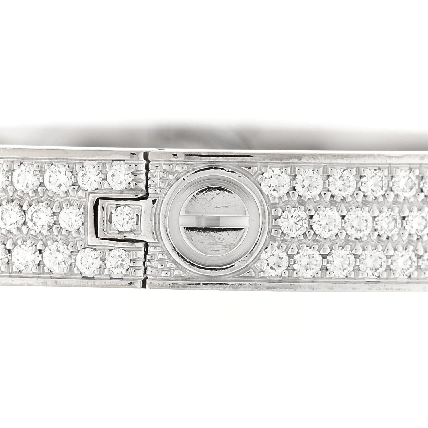 Cartier 18K White Gold Diamond LOVE Paved Bracelet 18 4 of 7