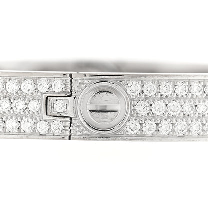 Cartier 18K White Gold Diamond LOVE Paved Bracelet 18 4 of 7