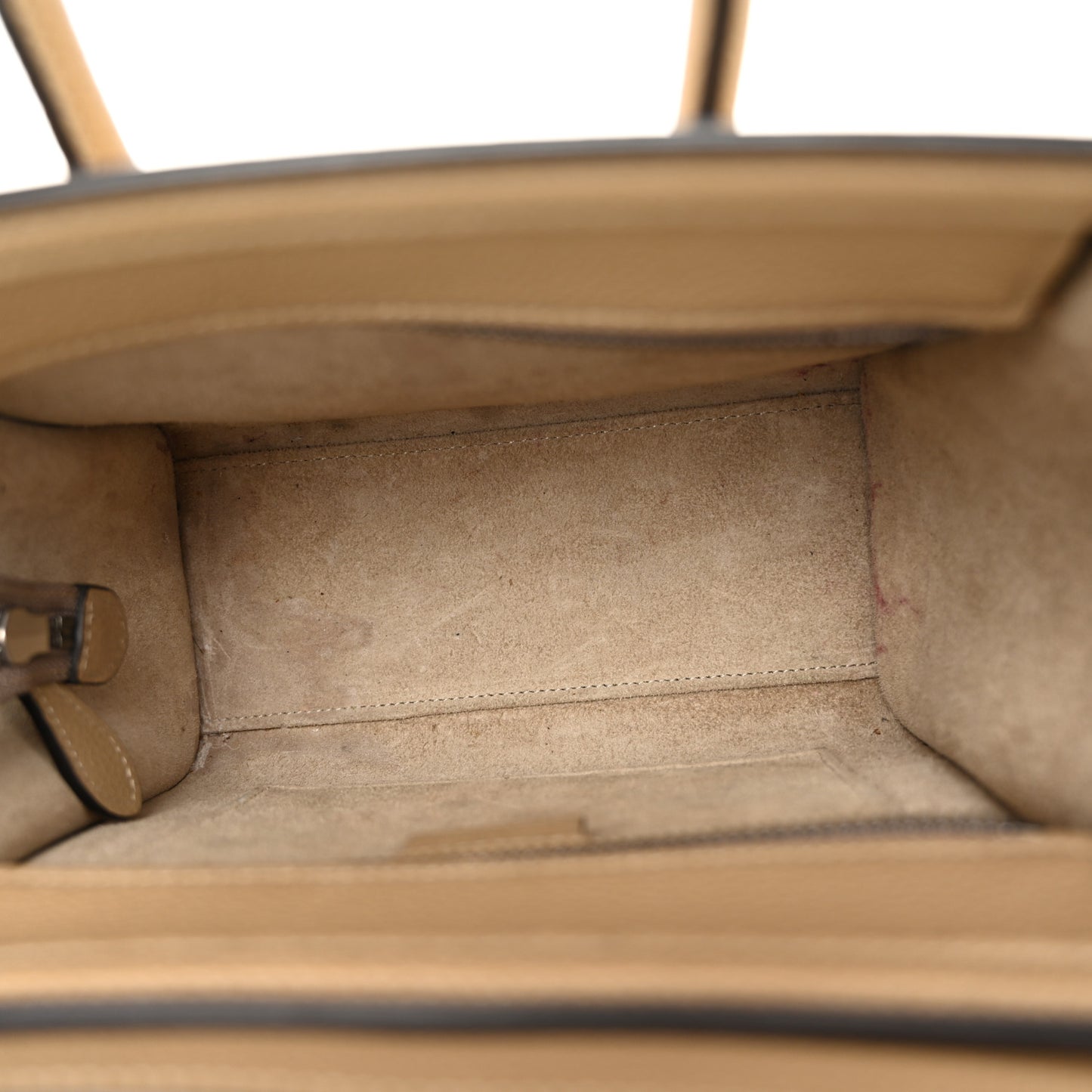 Drummed Calfskin Nano Luggage Dune