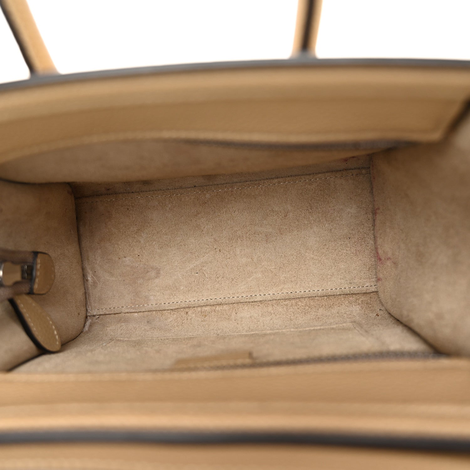 Celine Drummed Calfskin Nano Luggage Dune 5 of 11