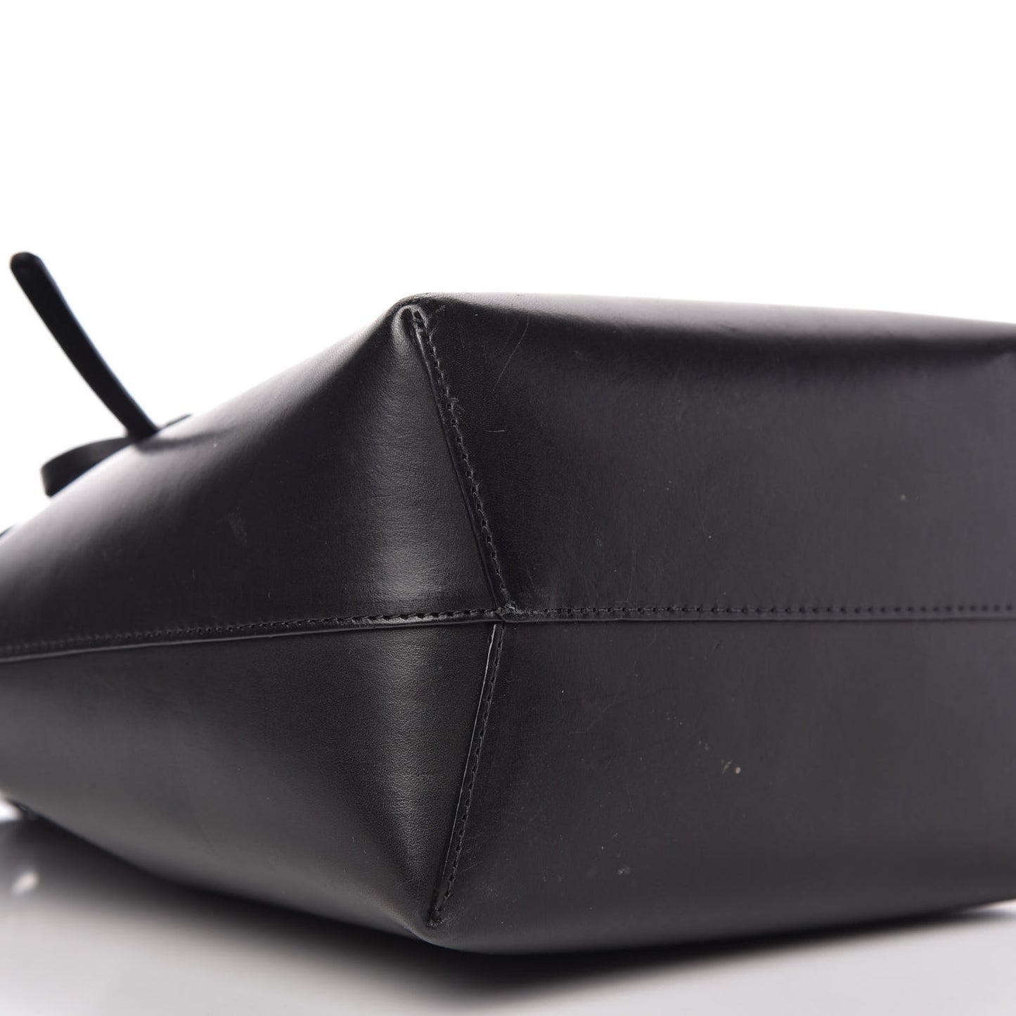 Vegetable Tanned Calfskin Mini Bucket Bag Black Royal