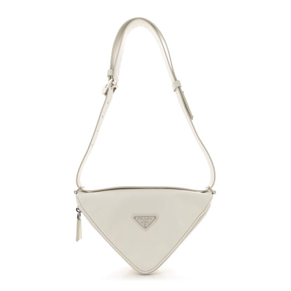 Prada Saffiano Triangle Shoulder Belt Bag White 1 of 9