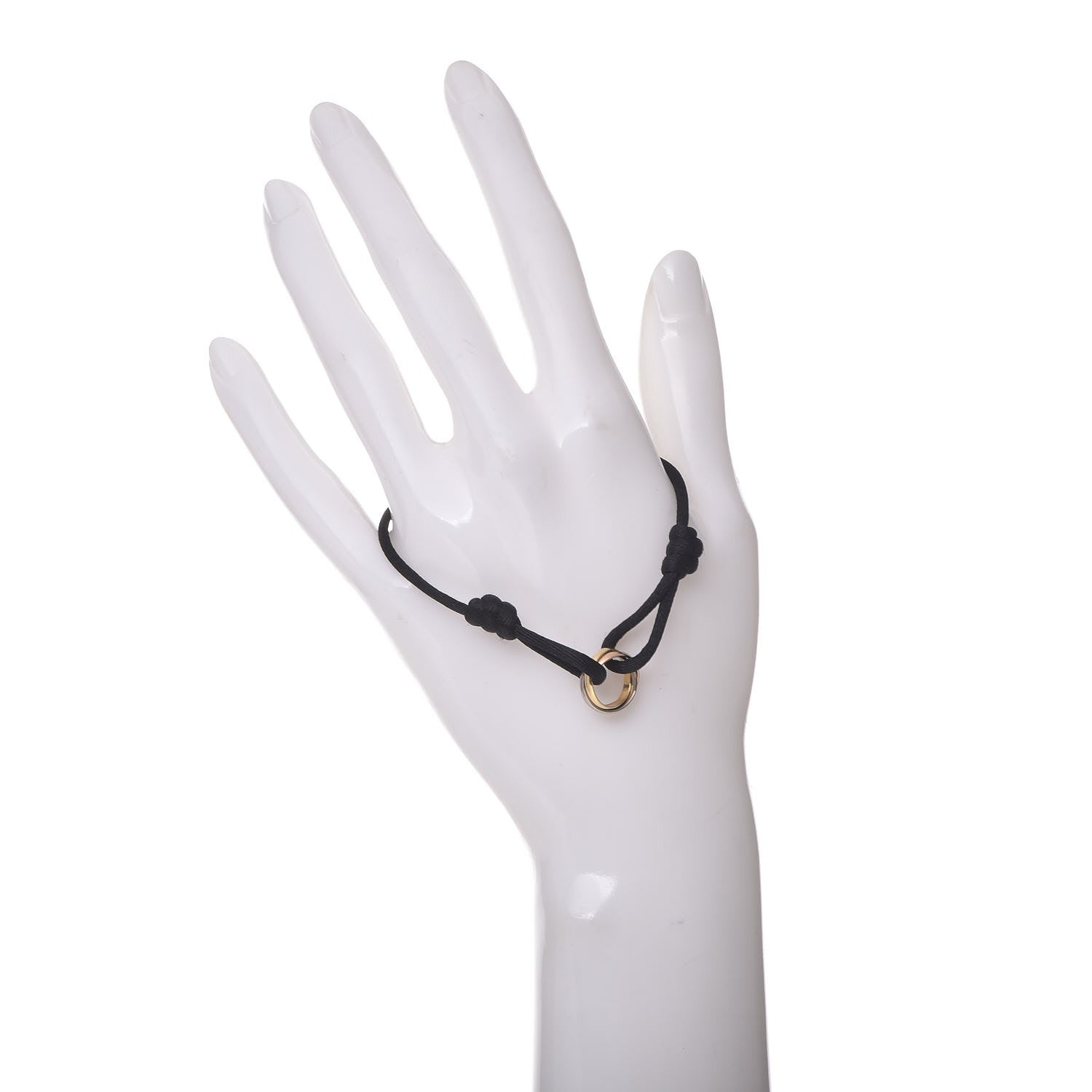Cartier 18K Pink Yellow White Gold Trinity Adjustable Cord Bracelet Black 2 of 7
