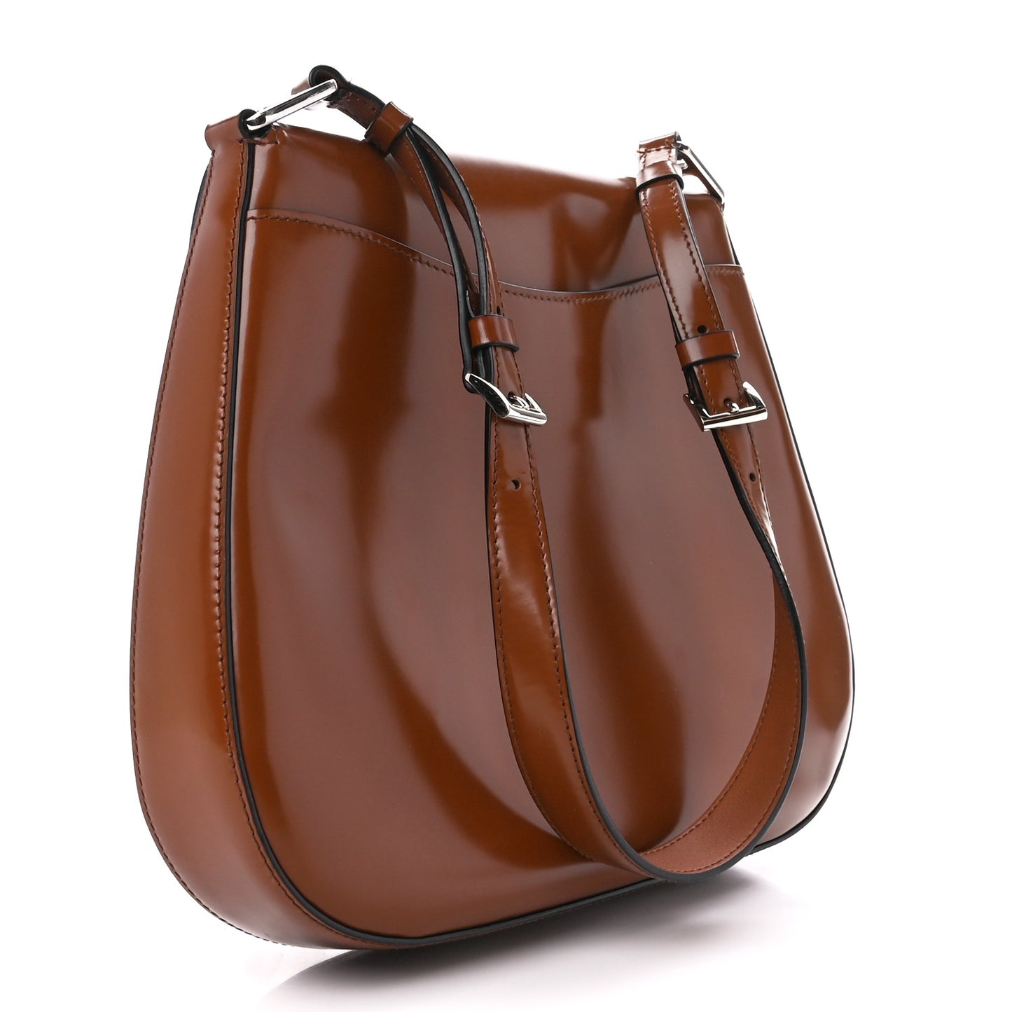Spazzolato Cleo Flap Adjustable Strap Shoulder Bag Tobacco