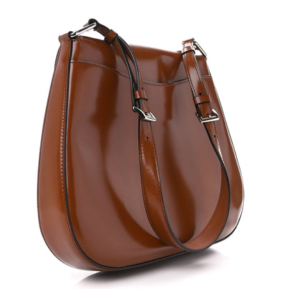 Prada Spazzolato Cleo Flap Adjustable Strap Shoulder Bag Tobacco 3 of 11