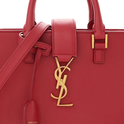 Saint Laurent Calfskin Baby Monogram Cabas Red 8 of 14