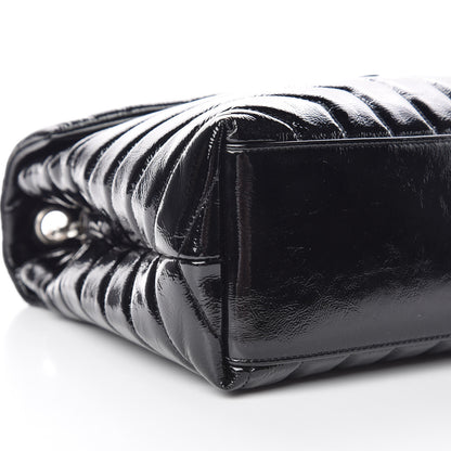 Saint Laurent Patent Y Quilted Monogram Medium Loulou Chain Satchel Black 9 of 11