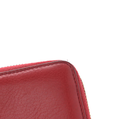 Gucci Pebbled Calfskin Soho Compact Disco Zip Around Wallet Hibiscus Red 12 of 13