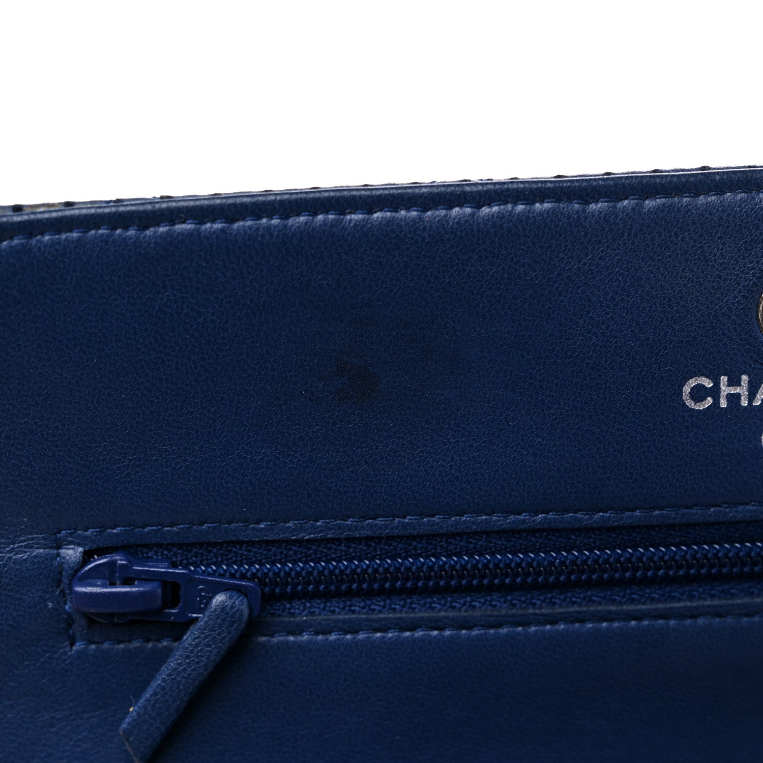 Chanel Perforated Lambskin Quilted Wallet On Chain WOC Blue 15 of 17