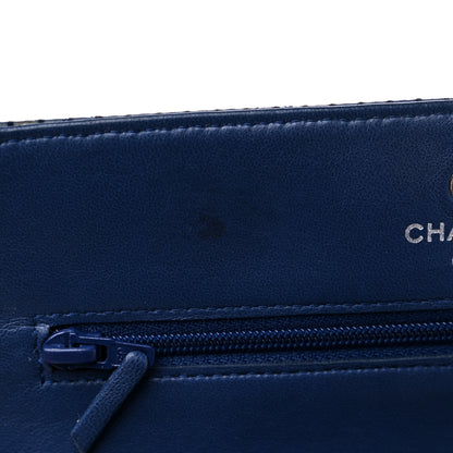 Chanel Perforated Lambskin Quilted Wallet On Chain WOC Blue 15 of 17
