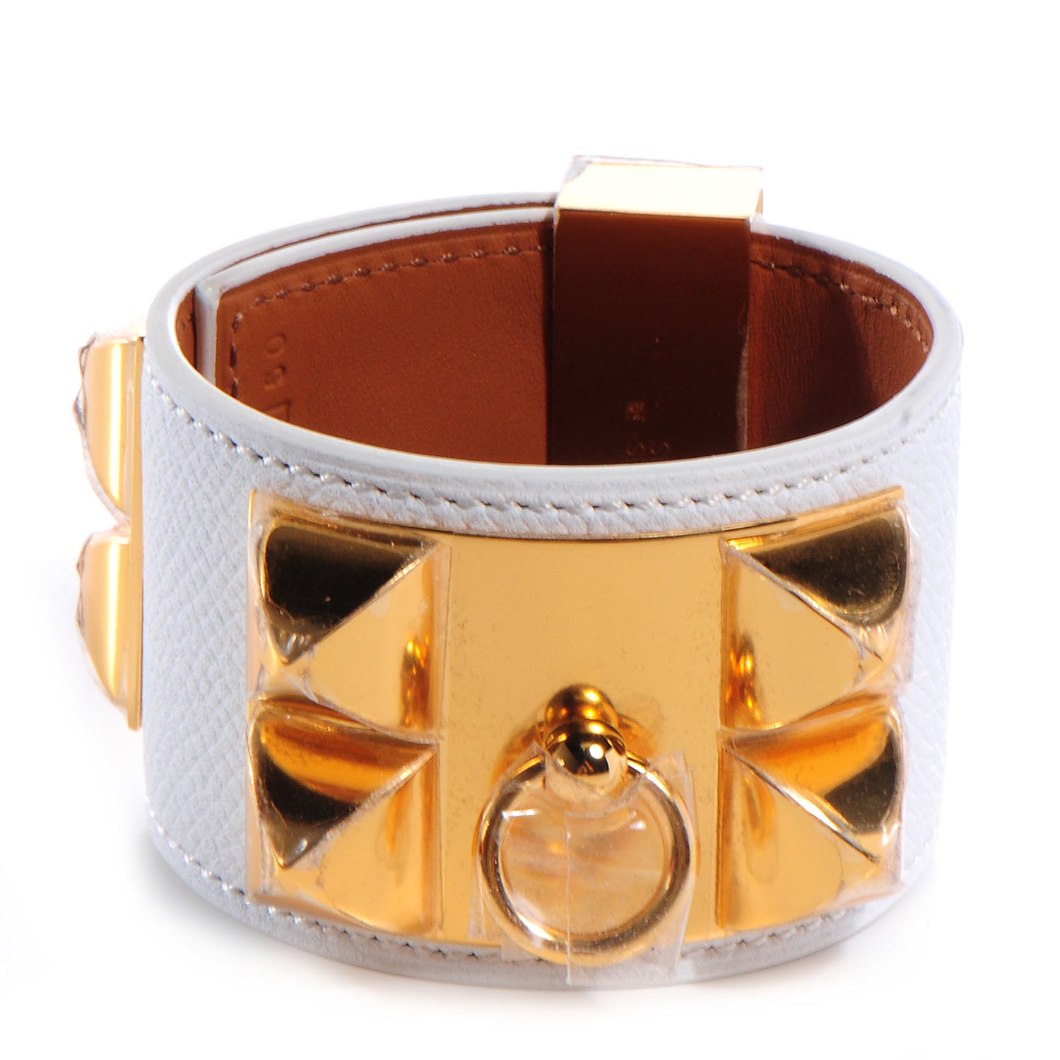 Hermes Epsom Collier de Chien CDC Bracelet Small Blanc 1 of 7