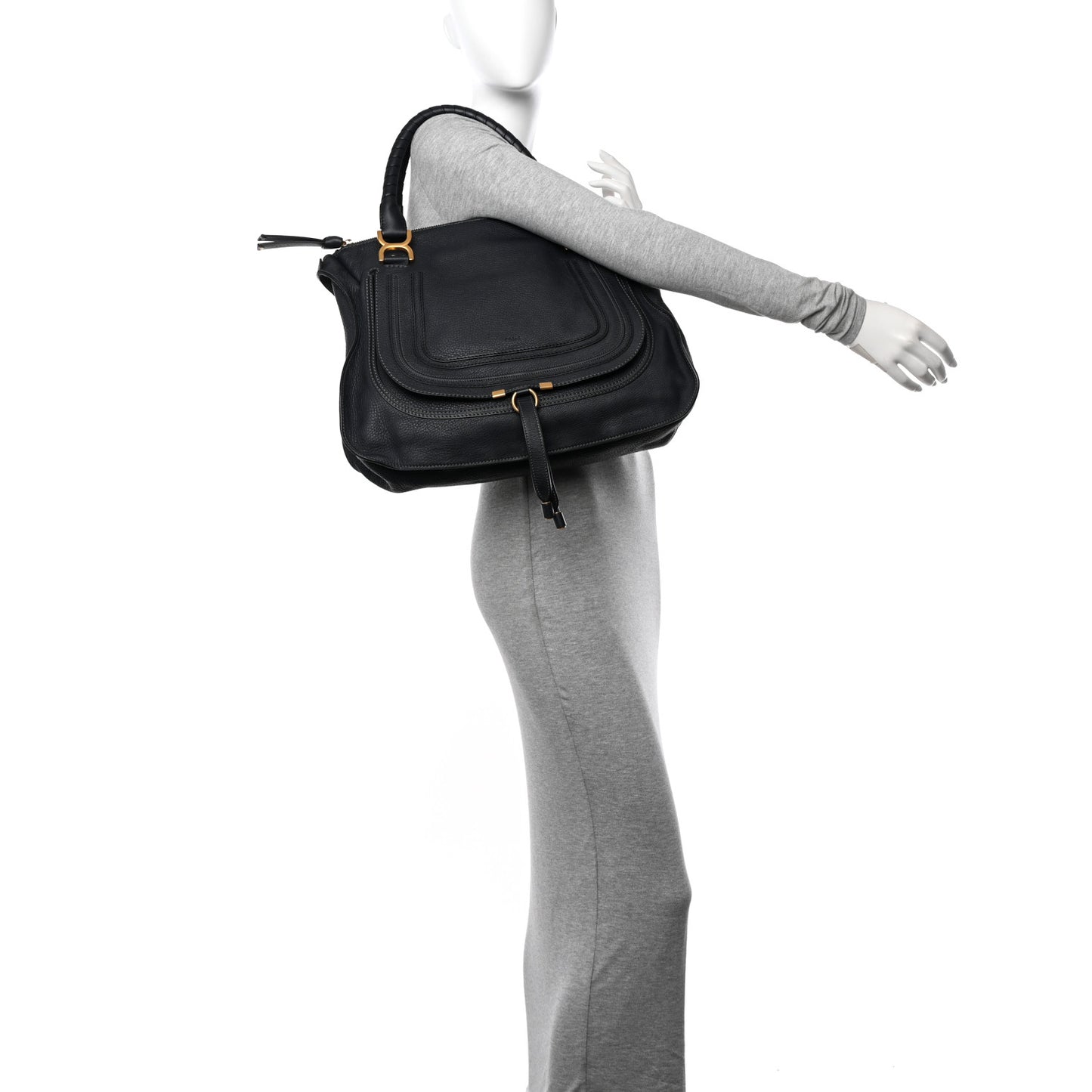 Calfskin Large Marcie Satchel Overseas