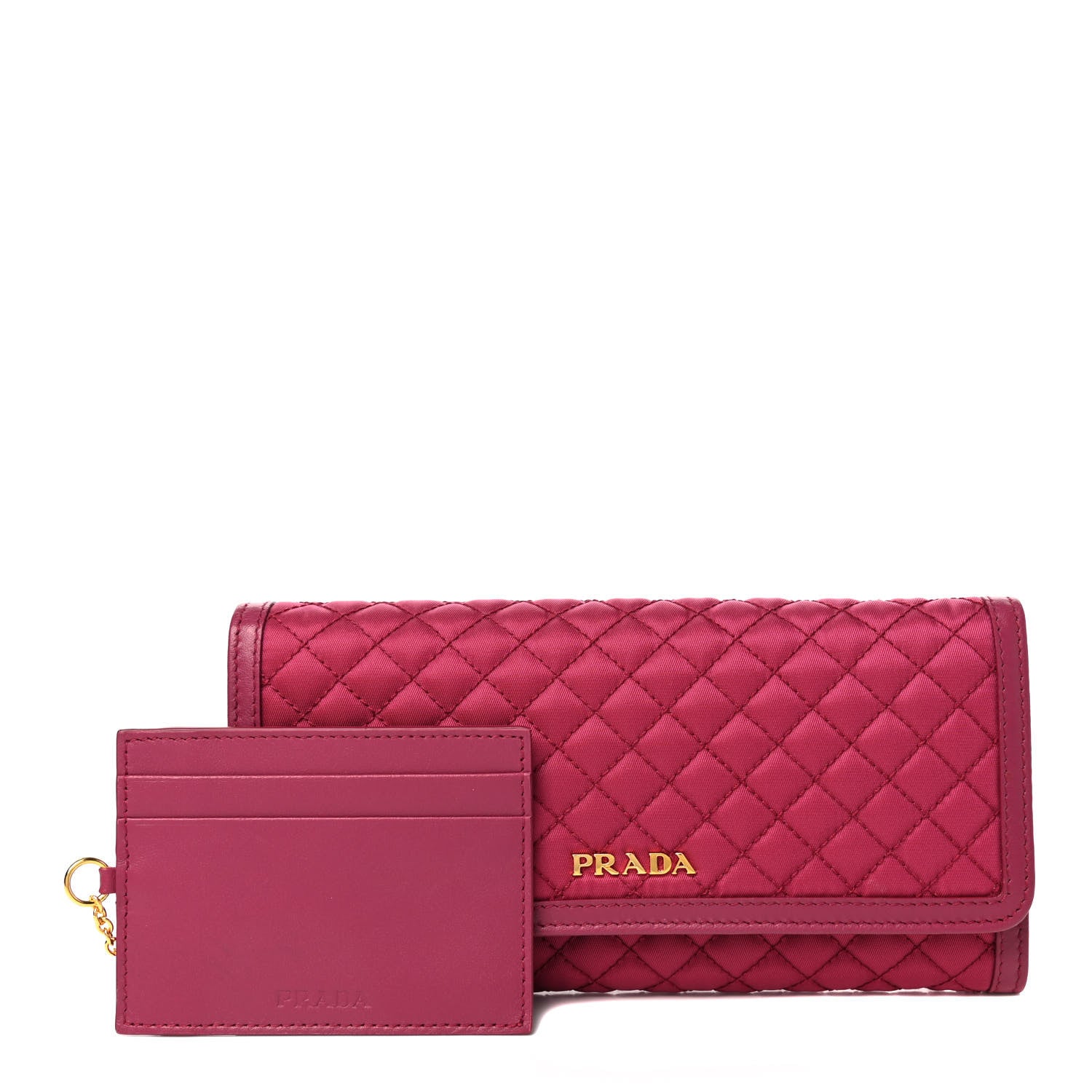 Prada Tessuto Nylon Quilted Continental Flap Wallet Ibisco 1 of 8