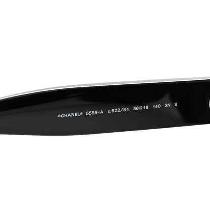Chanel Acetate Rectangle Sunglasses 5559-A Black 6 of 8