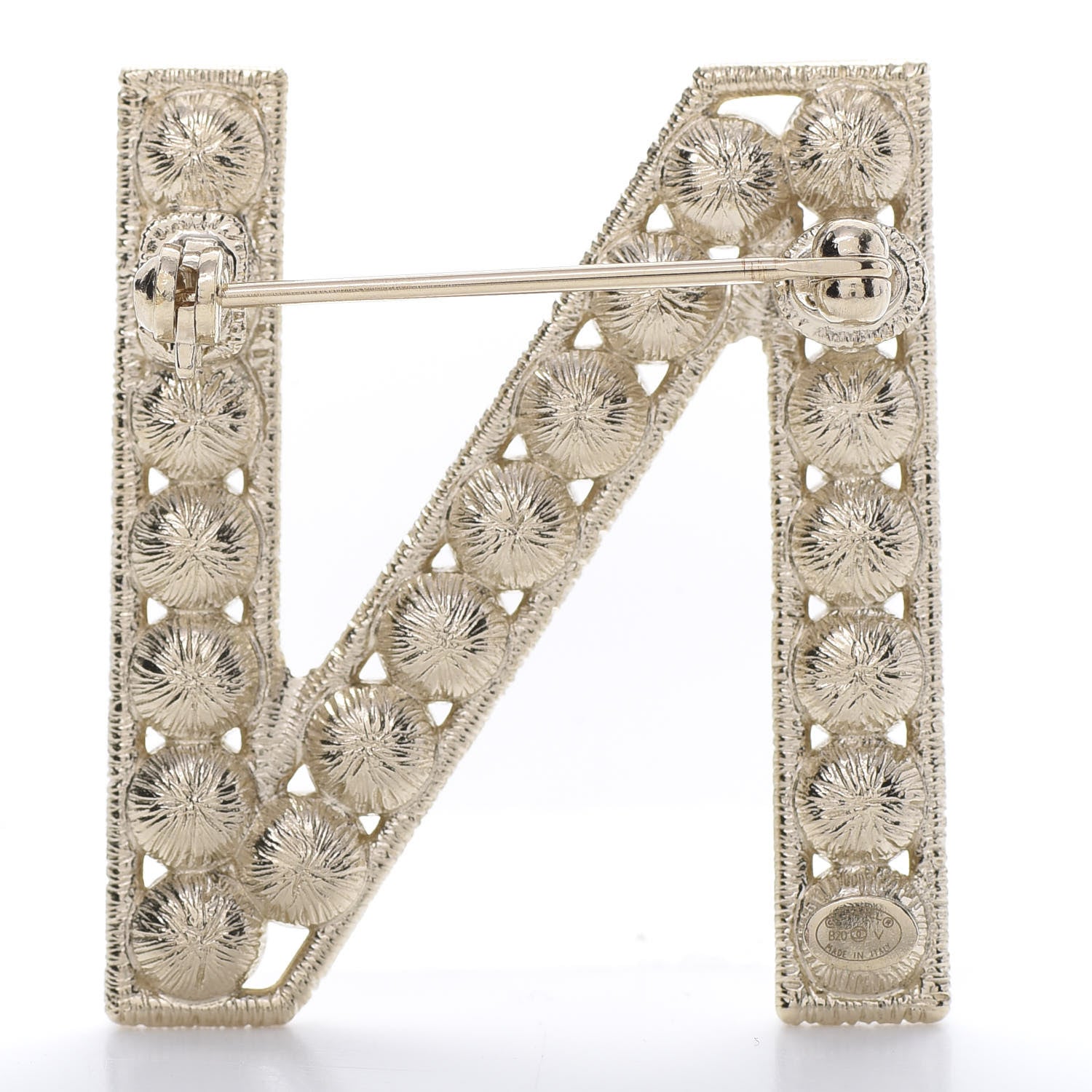 Chanel Crystal Cha-Nel Logo Brooch Set Gold 7 of 11