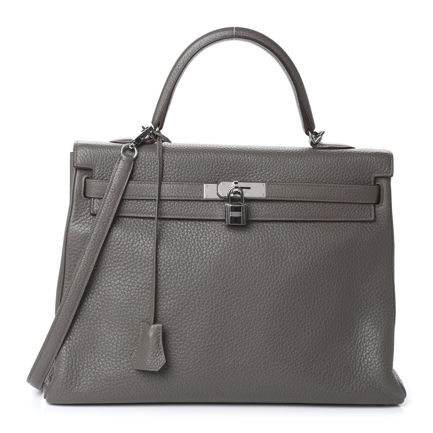 Hermes Taurillon Clemence Kelly Retourne 35 Etain 1 of 9