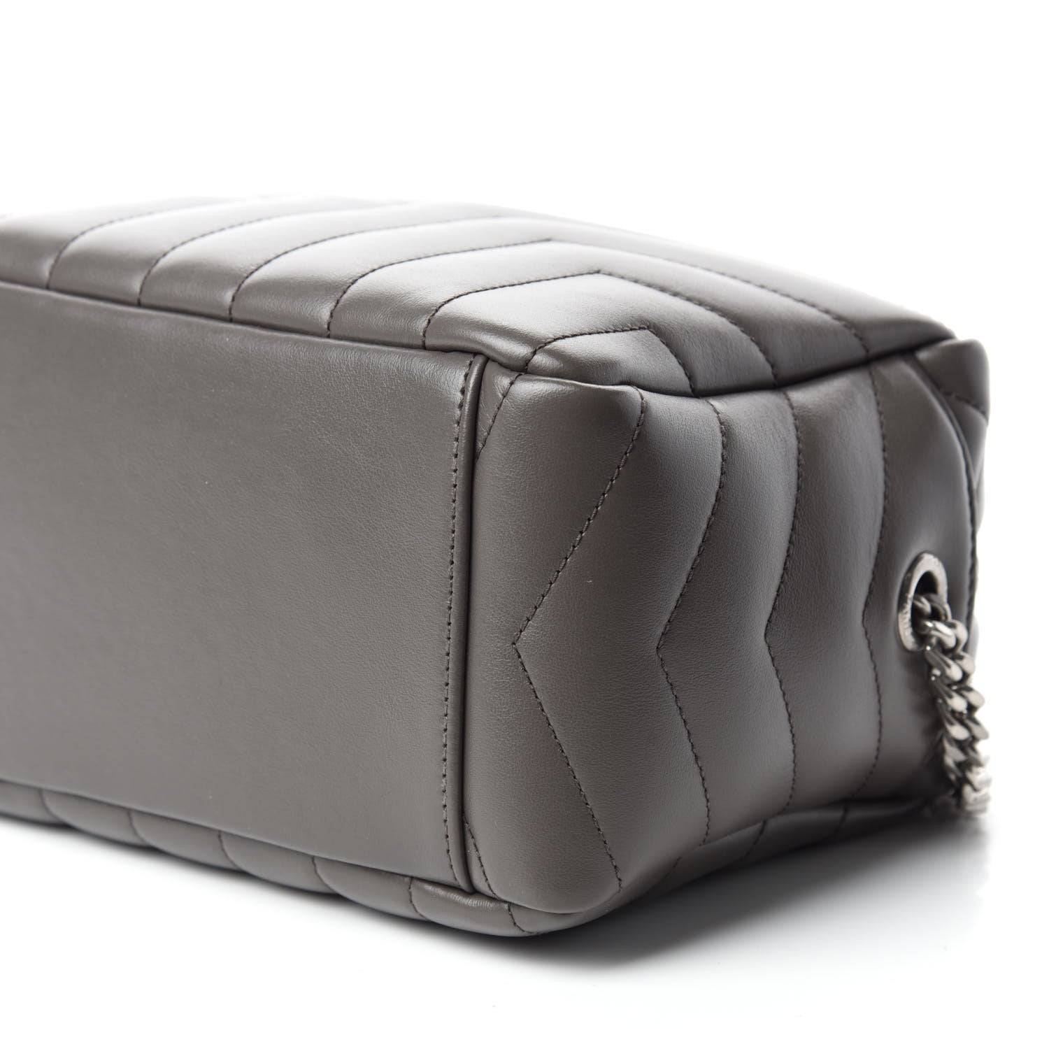 Saint Laurent Calfskin Y Quilted Monogram Small Loulou Bowling Bag Earth 7 of 10
