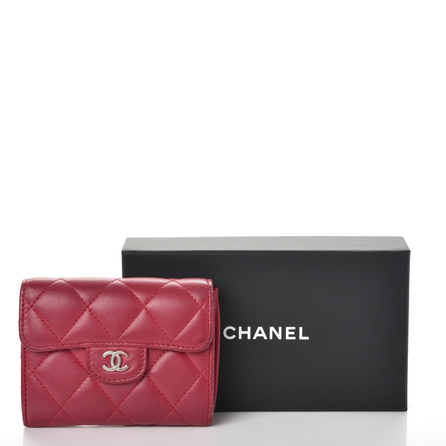 Lambskin Quilted Coin Purse Fuchsia