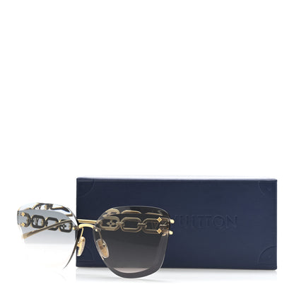 Louis Vuitton Metal Rimless LV Jewel Cat Eye Sunglasses Z1626U Gradient Blue 9 of 9