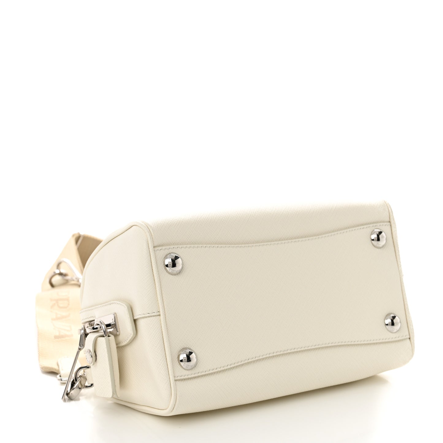 Saffiano Lux Top Handle Crossbody Bag White