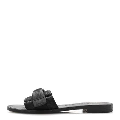 Christian Dior Shiny Technical Fabric Oblique Dio(r)evolution Slide Sandals 39 Black 1 of 8