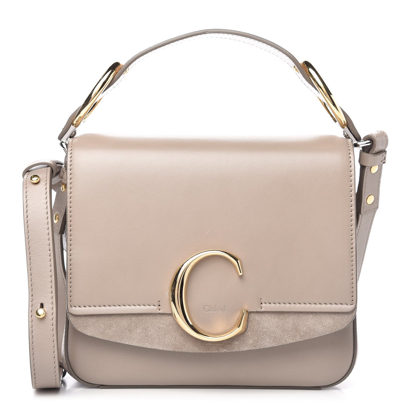Calfskin Small C Double Carry Motty Grey